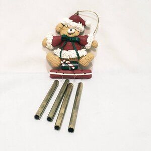 Santa Bear Windchime Christmas Ornament 7"